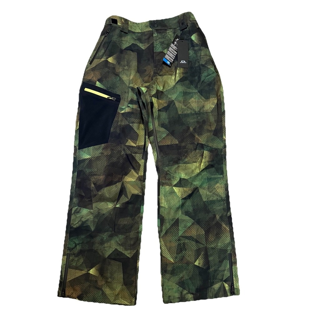 OAKLEY NEW! Black Forest 2.0 3L‎ 15K Geo Camo Ski Snowboard Pants Men's L NWT!